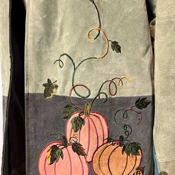 Quacker Factory size large pumpkin jacket suede leather jacket - Picture 3 of 9